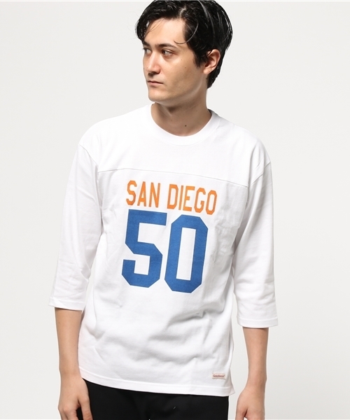 JACKROSE(ジャックローズ)の「GW・フットボール7ブTシャツ(Tシャツ/カットソー・メンズ・エンジ/ベージュ/ホワイト/ブラック/ネイビー・M/L)」の3枚目の写真