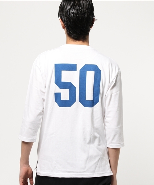JACKROSE(ジャックローズ)の「GW・フットボール7ブTシャツ(Tシャツ/カットソー・メンズ・エンジ/ベージュ/ホワイト/ブラック/ネイビー・M/L)」の10枚目の写真