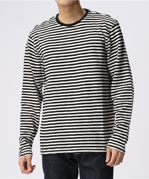 Denim & Supply Ralph Lauren（デニムアンドサプライラルフローレン）の「ストライプド コットン ジャージー  Tシャツ（Tシャツ/カットソー・メンズ・ブラック・LARGE/MEDIUM/SMALL/X-SMALL）」の6枚目の写真