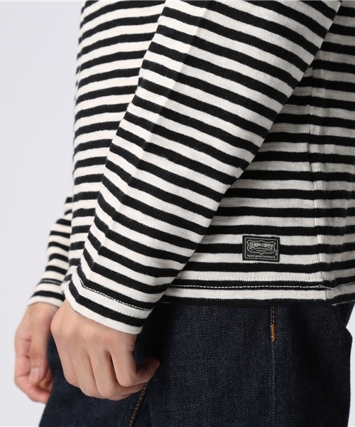 Denim & Supply Ralph Lauren（デニムアンドサプライラルフローレン）の「ストライプド コットン ジャージー  Tシャツ（Tシャツ/カットソー・メンズ・ブラック・LARGE/MEDIUM/SMALL/X-SMALL）」の10枚目の写真