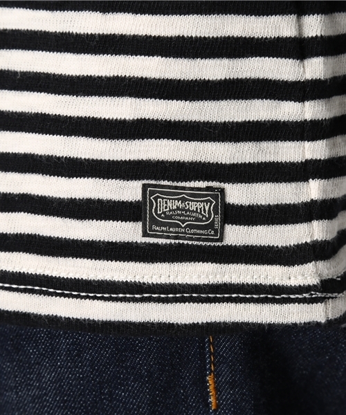 Denim & Supply Ralph Lauren（デニムアンドサプライラルフローレン）の「ストライプド コットン ジャージー  Tシャツ（Tシャツ/カットソー・メンズ・ブラック・LARGE/MEDIUM/SMALL/X-SMALL）」の11枚目の写真