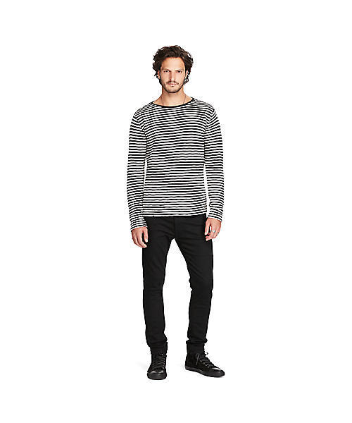 Denim & Supply Ralph Lauren（デニムアンドサプライラルフローレン）の「ストライプド コットン ジャージー  Tシャツ（Tシャツ/カットソー・メンズ・ブラック・LARGE/MEDIUM/SMALL/X-SMALL）」の2枚目の写真