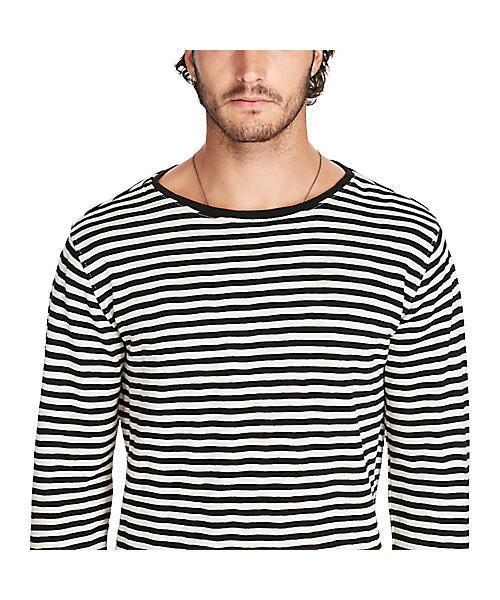 Denim & Supply Ralph Lauren（デニムアンドサプライラルフローレン）の「ストライプド コットン ジャージー  Tシャツ（Tシャツ/カットソー・メンズ・ブラック・LARGE/MEDIUM/SMALL/X-SMALL）」の4枚目の写真