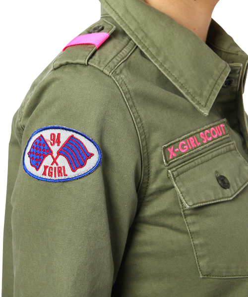 X-girl(エックスガール)の「MILITARY STYLE DRESS(ワンピース・レディース・カーキ/ネイビー・1/2)」の7枚目の写真