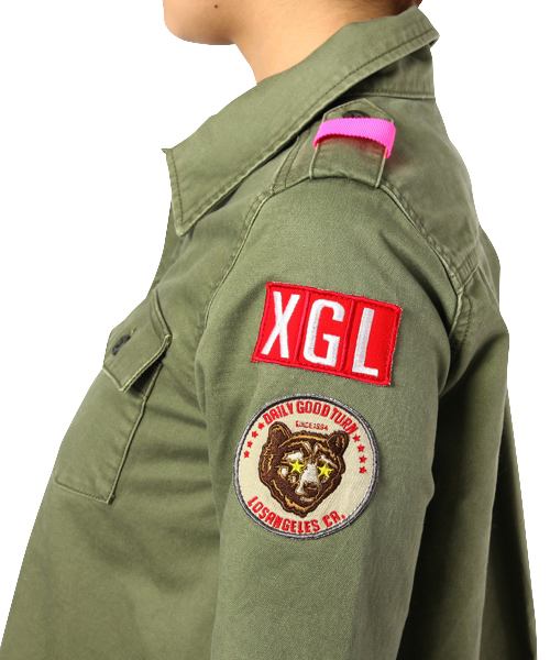 X-girl(エックスガール)の「MILITARY STYLE DRESS(ワンピース・レディース・カーキ/ネイビー・1/2)」の8枚目の写真
