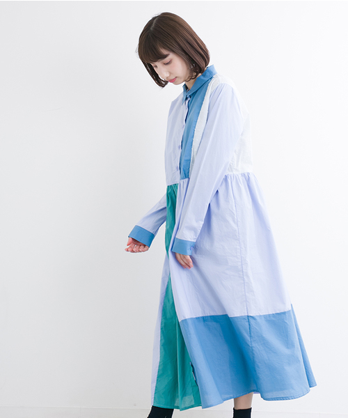 MERLOT（メルロー）の「パッチワークシャツワンピ 5932（シャツ