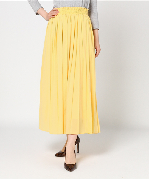 N.（N. Natural Beauty Basic）（エヌエヌナチュラルビューティーベーシック）の「カラーミモレスカート（スカート・レディース・イエロー/ブラウン/レッド・MEDIUM）」の11枚目の写真