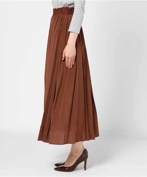 N.（N. Natural Beauty Basic）（エヌエヌナチュラルビューティーベーシック）の「カラーミモレスカート（スカート・レディース・イエロー/ブラウン/レッド・MEDIUM）」の5枚目の写真