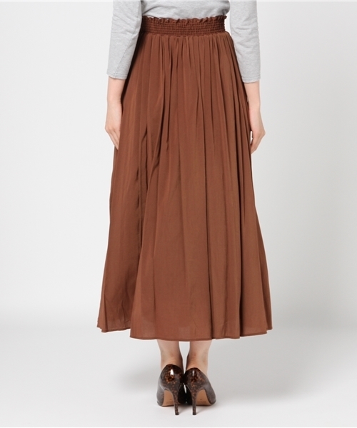 N.（N. Natural Beauty Basic）（エヌエヌナチュラルビューティーベーシック）の「カラーミモレスカート（スカート・レディース・イエロー/ブラウン/レッド・MEDIUM）」の6枚目の写真