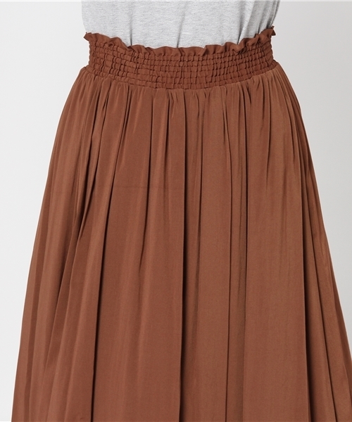 N.（N. Natural Beauty Basic）（エヌエヌナチュラルビューティーベーシック）の「カラーミモレスカート（スカート・レディース・イエロー/ブラウン/レッド・MEDIUM）」の7枚目の写真