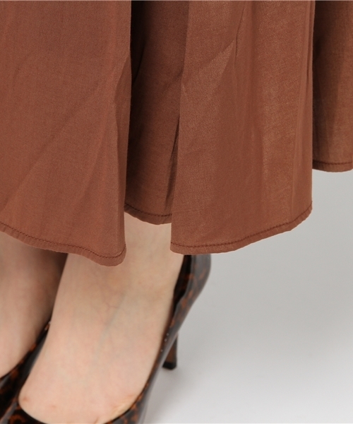 N.（N. Natural Beauty Basic）（エヌエヌナチュラルビューティーベーシック）の「カラーミモレスカート（スカート・レディース・イエロー/ブラウン/レッド・MEDIUM）」の9枚目の写真