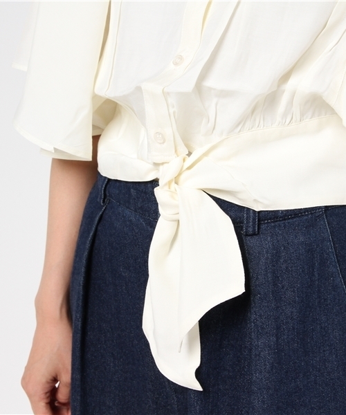 SLY（スライ）の「FLARE SLEEVE CROPPED SH（シャツ/ブラウス・レディース・カーキ/ホワイト/ブラック・1/2）」の9枚目の写真