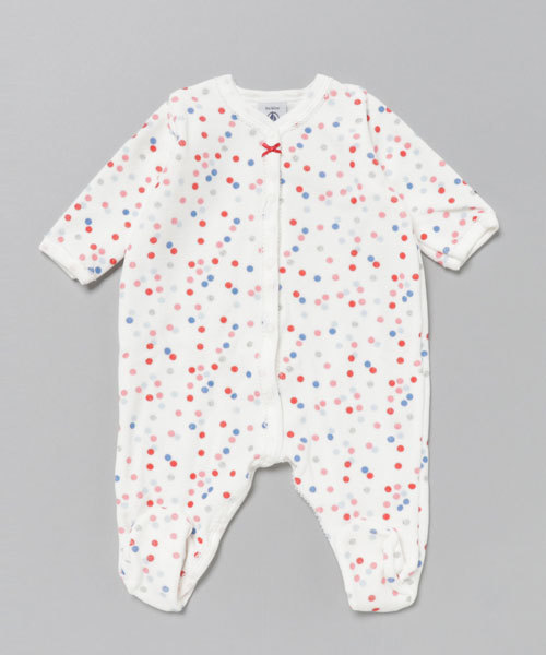 専用プチバトー　ベロア素材ロンパース　12mサイズ　新品未使用 ベロアプリント前開きロンパース | ベビー服・子供服通販の