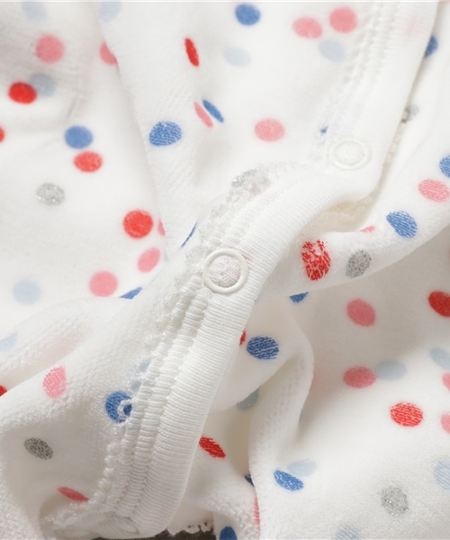 PETIT BATEAU（プチバトー）の「ベロアドットプリント前開き