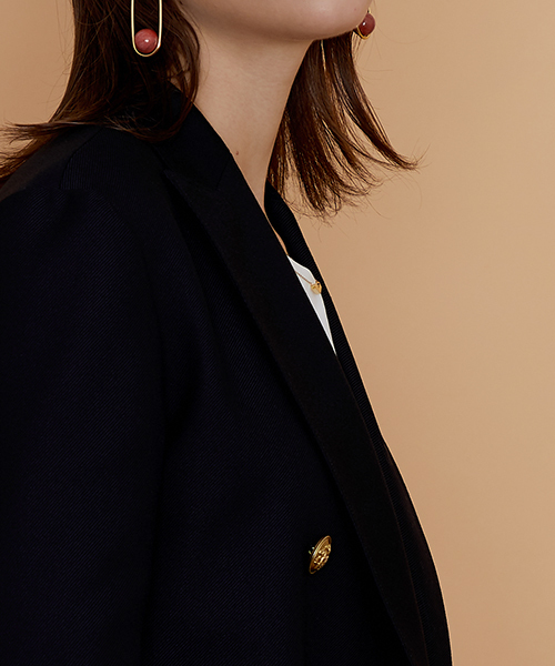 UNITED TOKYO（ユナイテッドトウキョウ）の「バレンシアダブルブレストジャケット（テーラードジャケット・レディース・ネイビー/マルチ・1）」の7枚目の写真