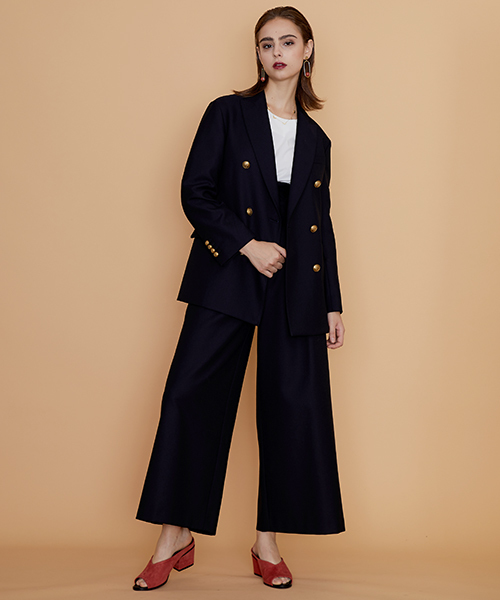 UNITED TOKYO（ユナイテッドトウキョウ）の「バレンシアダブルブレストジャケット（テーラードジャケット・レディース・ネイビー/マルチ・1）」の6枚目の写真