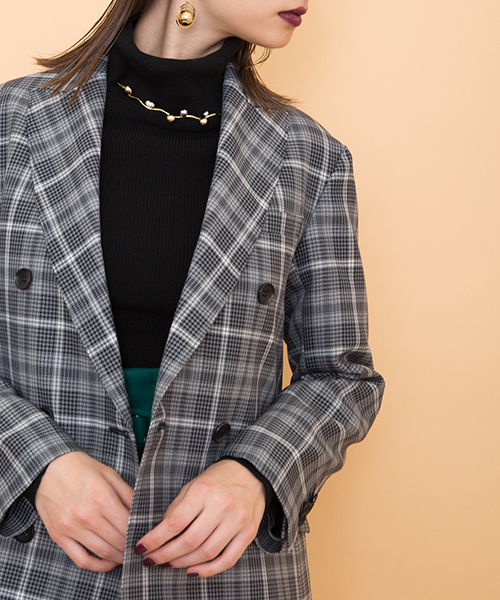 UNITED TOKYO（ユナイテッドトウキョウ）の「バレンシアダブルブレストジャケット（テーラードジャケット・レディース・ネイビー/マルチ・1）」の16枚目の写真