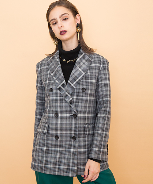 UNITED TOKYO（ユナイテッドトウキョウ）の「バレンシアダブルブレストジャケット（テーラードジャケット・レディース・ネイビー/マルチ・1）」の19枚目の写真