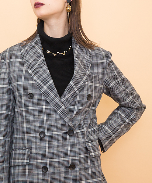 UNITED TOKYO（ユナイテッドトウキョウ）の「バレンシアダブルブレストジャケット（テーラードジャケット・レディース・ネイビー/マルチ・1）」の20枚目の写真