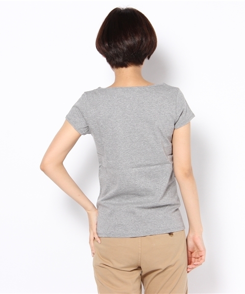 Ray BEAMS(レイビームス)の「△Ray BEAMS / シルケット フレンチスリーブTシャツ(Tシャツ/カットソー・レディース・オフホワイト/グレー/ブラック・0/1)」の5枚目の写真