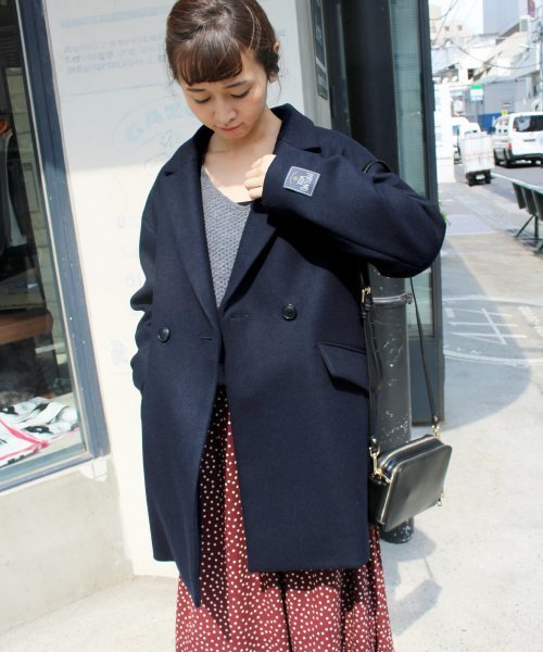 SLOBE IENA（スローブイエナ）の「PORTLAND テーラードダブルコート◆（その他アウター・レディース・ベージュ/ネイビー/サックスブルー・36/38/40）」の7枚目の写真