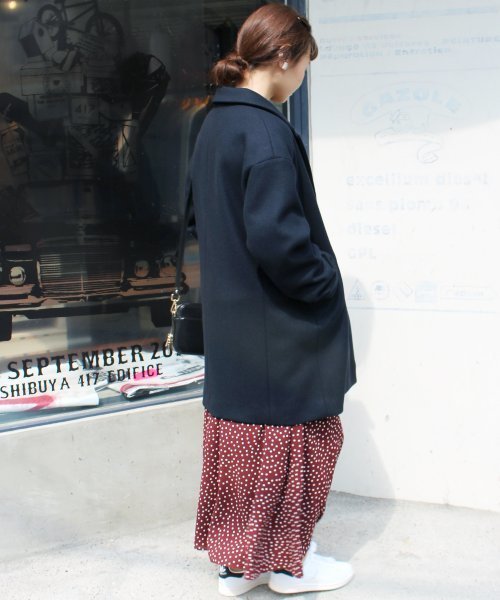 SLOBE IENA（スローブイエナ）の「PORTLAND テーラードダブルコート◆（その他アウター・レディース・ベージュ/ネイビー/サックスブルー・36/38/40）」の15枚目の写真