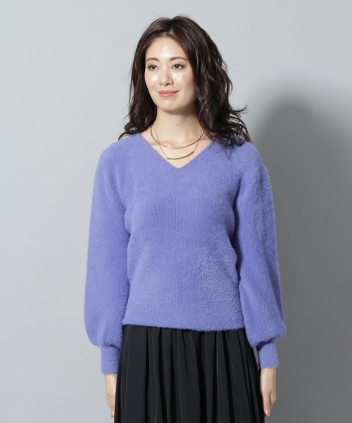 Andemiu（アンデミュウ）の「ネコヤーンソデボリュームプルオーバー773794（ニット/セーター・レディース・ピンク/ブルー/ホワイト/グレー/ブラウン・FREE）」の11枚目の写真