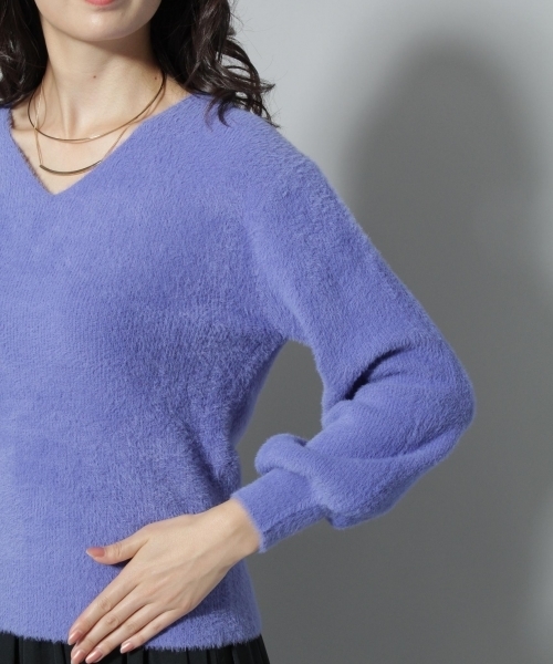 Andemiu（アンデミュウ）の「ネコヤーンソデボリュームプルオーバー773794（ニット/セーター・レディース・ピンク/ブルー/ホワイト/グレー/ブラウン・FREE）」の15枚目の写真