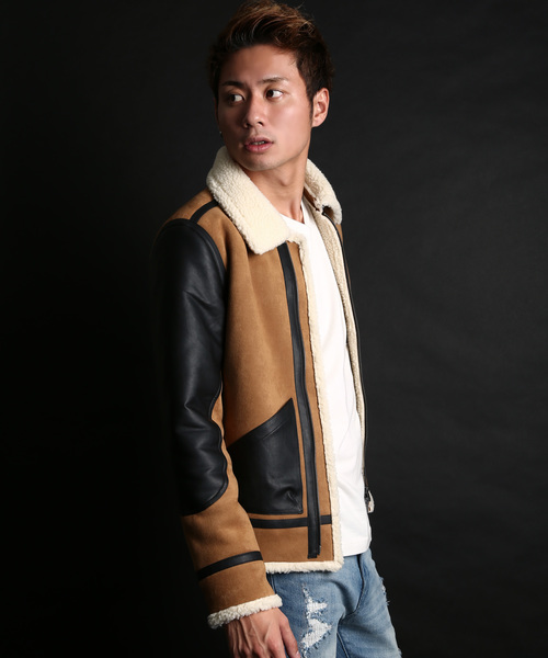 improves(インプローブス)の「フェイクムートン裏ボアB-3(ムートンコート)」|キャメル