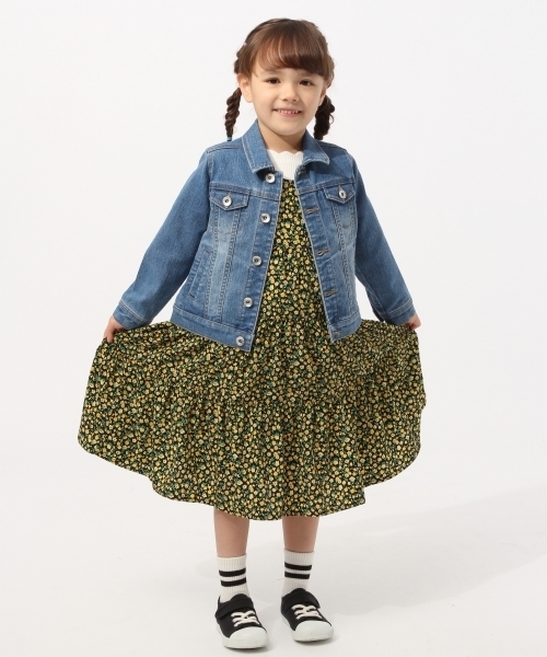 Gジャン☆デニムパッチワークGジャン☆ハイネック☆ デニムジャケット gジャン パッチワーク風 デニム ケミカル加工
