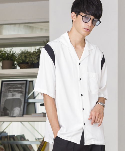 WEGO(ウィゴー)の「WEGO/フィブリルボーリングシャツ(シャツ/ブラウス・メンズ・ホワイト/ブラック/グリーン/ピンク/ネイビー・MEDIUM/LARGE)」の2枚目の写真