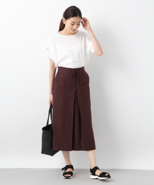 LEPSIM（レプシィム）の「レースアップストライプタイトスカート　782564（スカート・レディース・ナチュラル/ブラウン・MEDIUM/LARGE）」の3枚目の写真