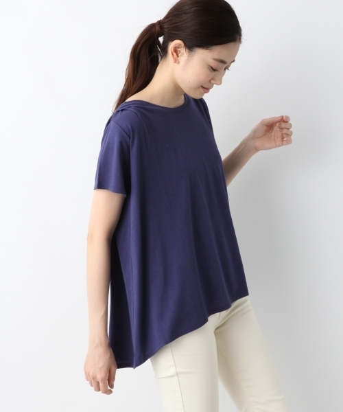 LEPSIM（レプシィム）の「ヘムAラインクループルオーバーSS　797315（Tシャツ/カットソー・レディース・ライトグレー/ブラック/オフホワイト/ブルー・MEDIUM/LARGE）」の4枚目の写真