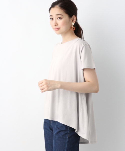 LEPSIM（レプシィム）の「ヘムAラインクループルオーバーSS　797315（Tシャツ/カットソー・レディース・ライトグレー/ブラック/オフホワイト/ブルー・MEDIUM/LARGE）」の3枚目の写真