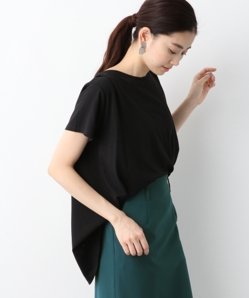 LEPSIM（レプシィム）の「ヘムAラインクループルオーバーSS　797315（Tシャツ/カットソー・レディース・ライトグレー/ブラック/オフホワイト/ブルー・MEDIUM/LARGE）」の2枚目の写真