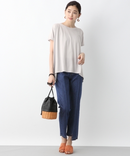 LEPSIM（レプシィム）の「ヘムAラインクループルオーバーSS　797315（Tシャツ/カットソー・レディース・ライトグレー/ブラック/オフホワイト/ブルー・MEDIUM/LARGE）」の14枚目の写真