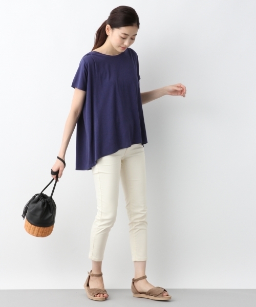 LEPSIM（レプシィム）の「ヘムAラインクループルオーバーSS　797315（Tシャツ/カットソー・レディース・ライトグレー/ブラック/オフホワイト/ブルー・MEDIUM/LARGE）」の16枚目の写真