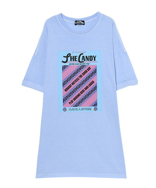 Candy Stripper（キャンディストリッパー）の「THE CANDY SIGN BIG BIG Tシャツ（Tシャツ/カットソー・レディース・オフホワイト/ブラック/ライトブルー/ピンク・2）」の3枚目の写真