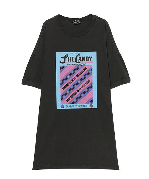 Candy Stripper（キャンディストリッパー）の「THE CANDY SIGN BIG BIG Tシャツ（Tシャツ/カットソー・レディース・オフホワイト/ブラック/ライトブルー/ピンク・2）」の2枚目の写真