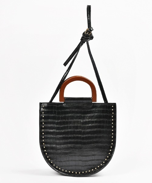 Casselini（キャセリーニ）の「スタッズラウンドBAG（ショルダーバッグ・レディース・ブラック/ブラウン・FREE）」の3枚目の写真