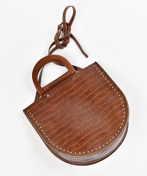 Casselini（キャセリーニ）の「スタッズラウンドBAG（ショルダーバッグ・レディース・ブラック/ブラウン・FREE）」の4枚目の写真