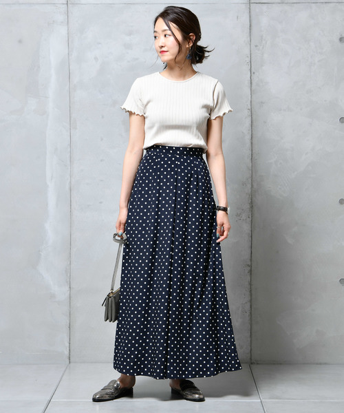 DouDou（ドゥドゥ）の「ドットフレアパンツ（その他パンツ・レディース・ブラック/ネイビー・38/36）」の4枚目の写真