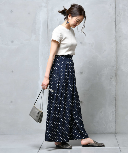 DouDou（ドゥドゥ）の「ドットフレアパンツ（その他パンツ・レディース・ブラック/ネイビー・38/36）」の16枚目の写真