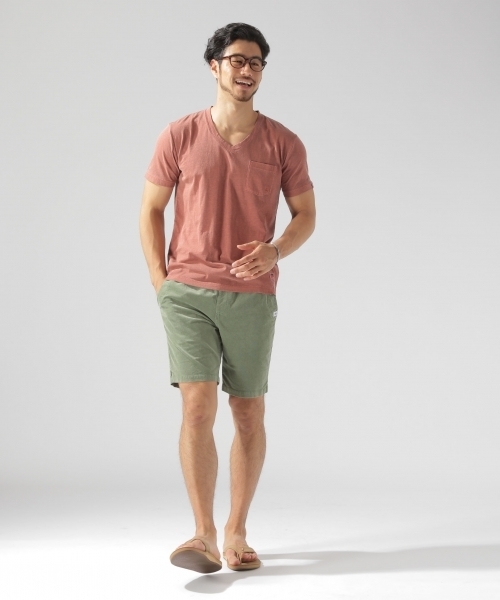 BAYFLOW（ベイフロー）の「USAコットン スラブVネックSST（Tシャツ/カットソー・メンズ・ホワイト/ベージュ/パープル/ネイビー/オリーブ/オレンジ・SMALL/MEDIUM/LARGE）」の13枚目の写真