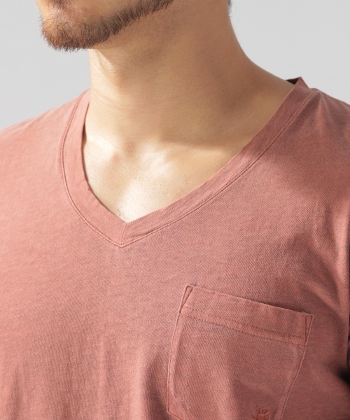 BAYFLOW（ベイフロー）の「USAコットン スラブVネックSST（Tシャツ/カットソー・メンズ・ホワイト/ベージュ/パープル/ネイビー/オリーブ/オレンジ・SMALL/MEDIUM/LARGE）」の17枚目の写真