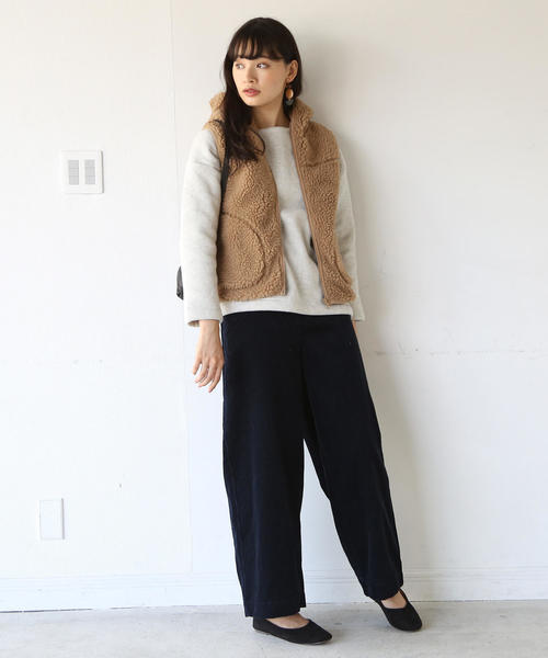 coen（コーエン）の「フーデッドボアベスト（その他アウター・レディース・ベージュ/ネイビー・MEDIUM/LARGE）」の16枚目の写真