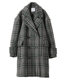 CLANE オーバーサイズ チェスターコート 白黒チェック CLANE オーバーサイズ チェスターコート 白黒チェック CLANE オーバー