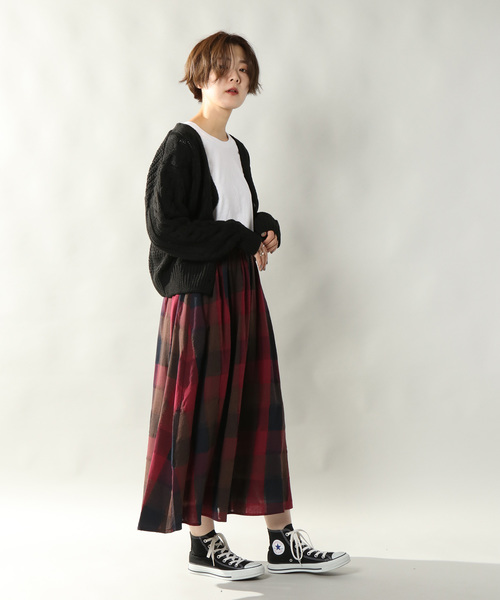 notch.（ノッチ）の「ケーブルニットカーディガン（カーディガン/ボレロ・レディース・ブラック/エンジ/ブラウン/グレー/オフホワイト/ピンク・M）」の9枚目の写真