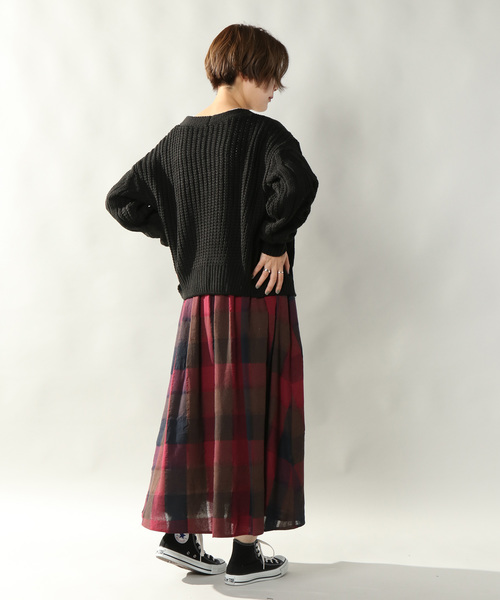 notch.（ノッチ）の「ケーブルニットカーディガン（カーディガン/ボレロ・レディース・ブラック/エンジ/ブラウン/グレー/オフホワイト/ピンク・M）」の10枚目の写真