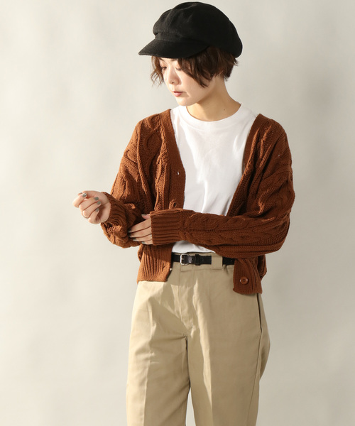 notch.（ノッチ）の「ケーブルニットカーディガン（カーディガン/ボレロ・レディース・ブラック/エンジ/ブラウン/グレー/オフホワイト/ピンク・M）」の13枚目の写真